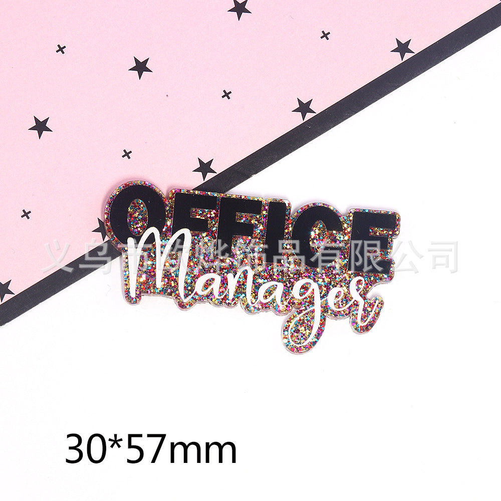 Wholesale 10pcs Cartoon Glitter Letters Love Jewelry Accessories DIY Patch FlatBack